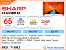 SHARP 65" LED 4K Android TV 4T-C65CK1X