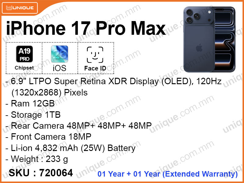 iPhone 17 Pro Max 1TB  (Official)