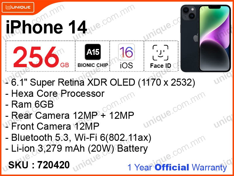 iPhone 14 256GB (Official)