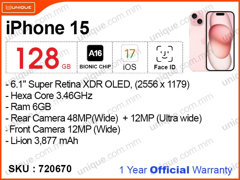 iPhone 15 128GB (Official)