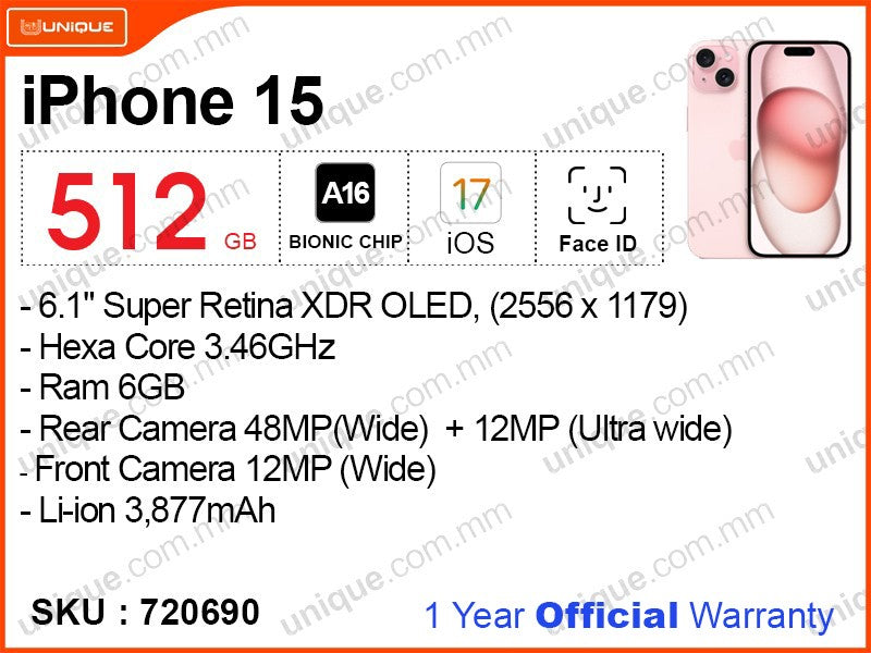 iPhone 15 512GB (Official)