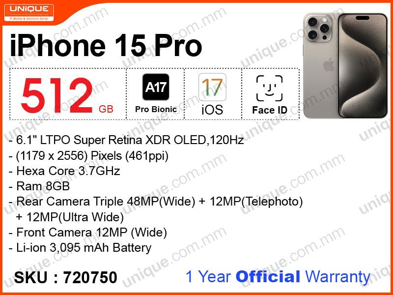 iPhone 15 Pro 512GB (Official)