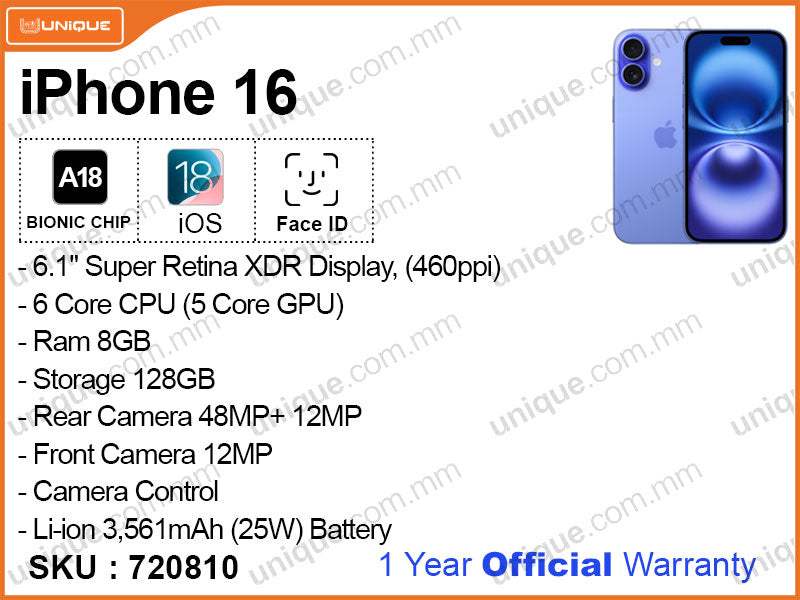 iPhone 16 128GB (Official)