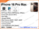 iPhone 16 Pro Max 256GB (Official)