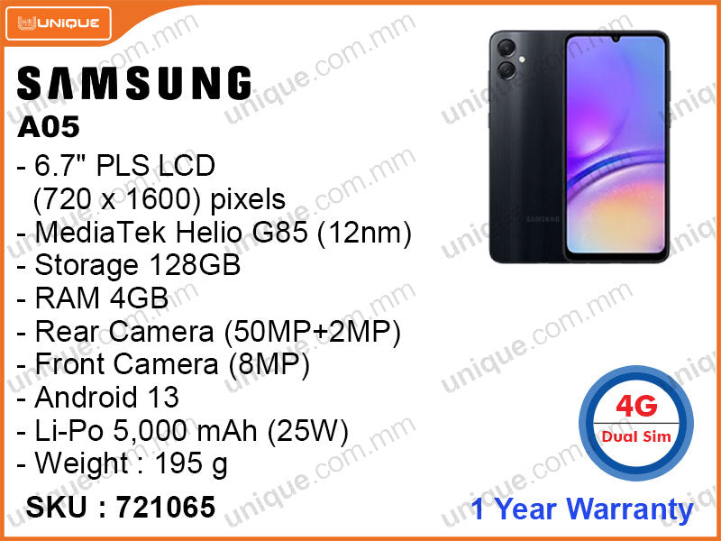 SAMSUNG Galaxy A05 4GB, 128GB