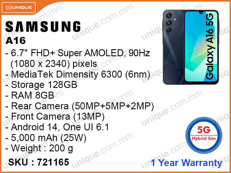 SAMSUNG Galaxy A16 5G 8GB, 128GB