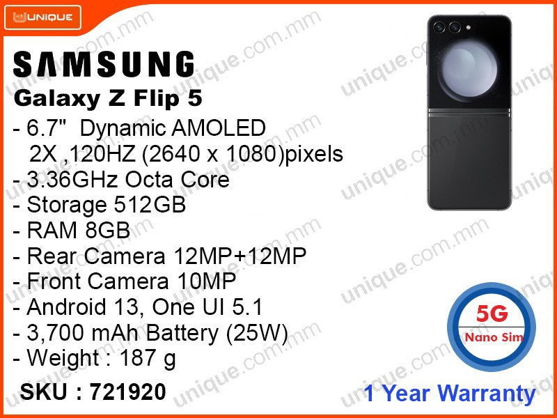 SAMSUNG Galaxy Z Flip 5 8GB 512GB
