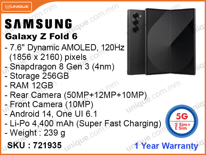 SAMSUNG Galaxy Z Fold 6 12GB, 256GB