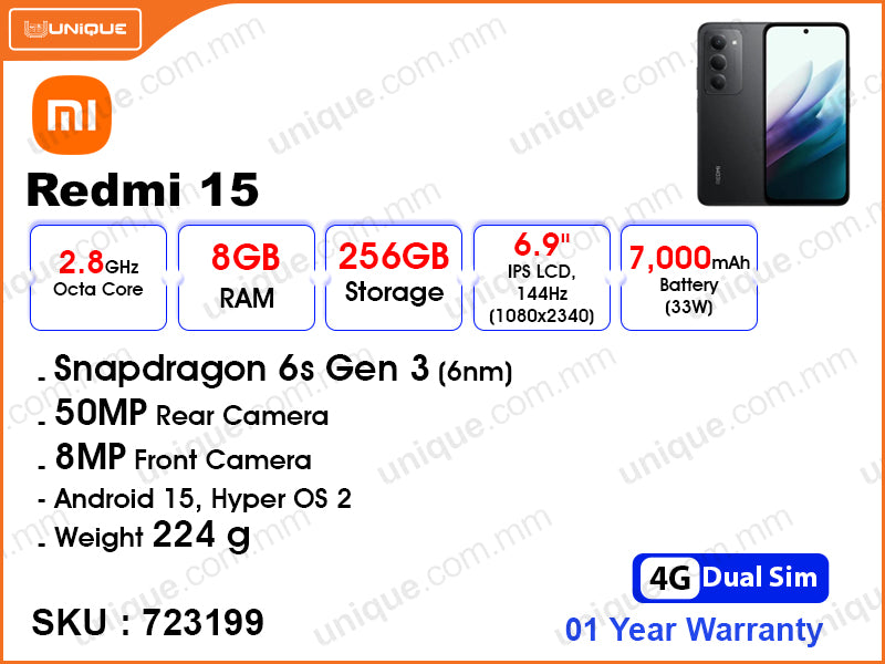 Redmi 15 8GB, 256GB