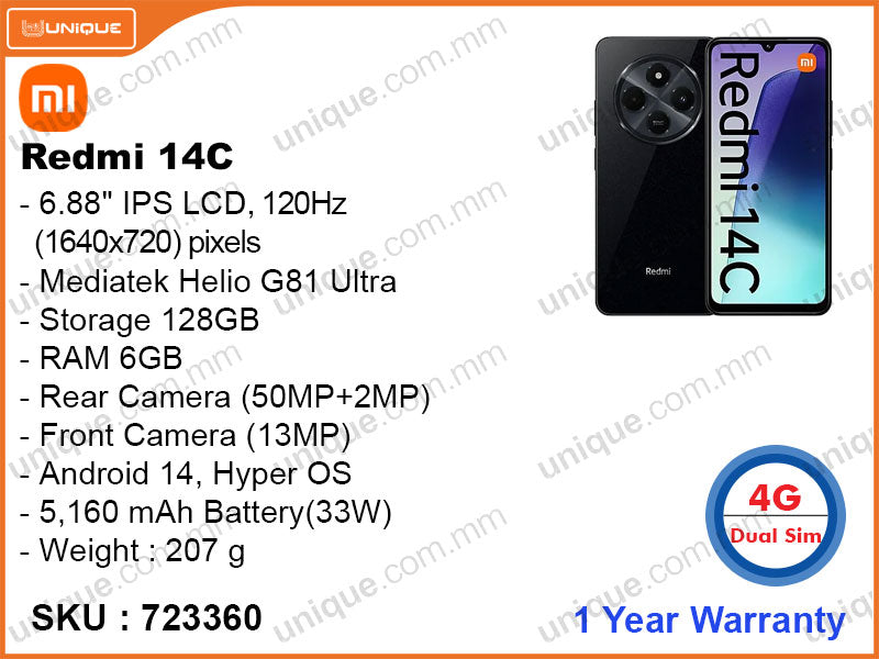 Redmi 14C 6GB, 128GB