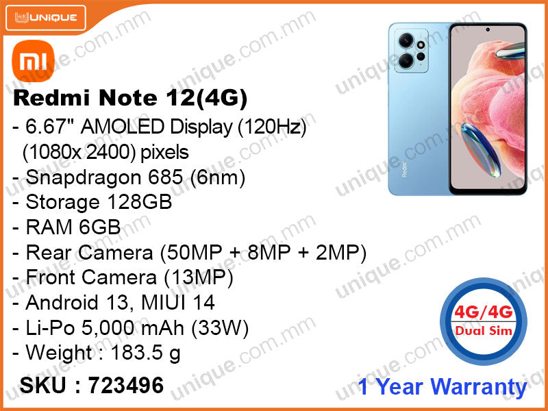 Redmi Note 12 6GB, 128GB