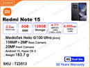 Redmi Note 15 6GB, 128GB