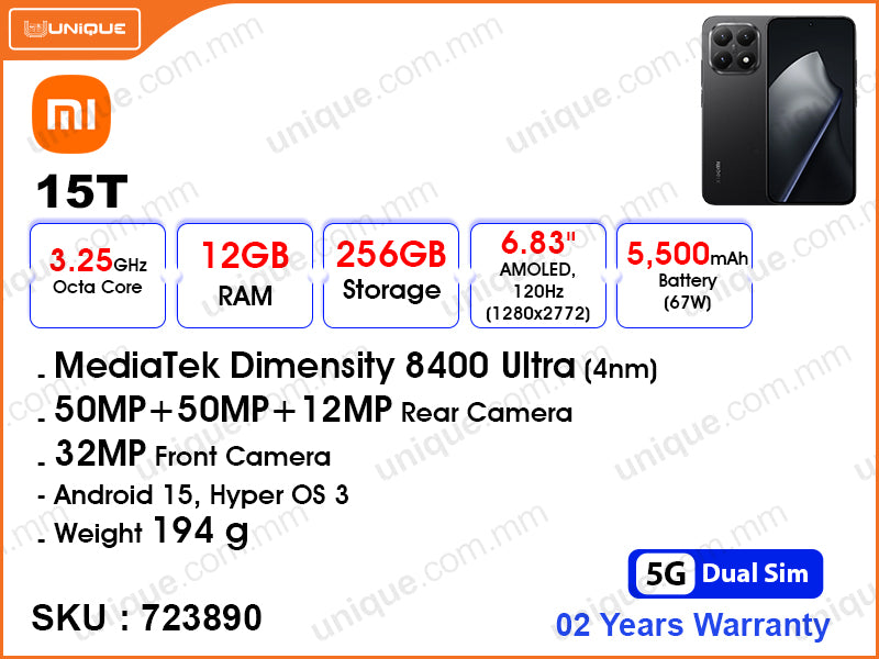 Xiaomi 15T 5G 12GB, 256GB