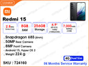 Redmi 15 4G 8GB, 256GB (06 Months Service Warranty)