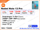 Redmi Note 13 Pro 5G 12GB, 256GB (06 Months Service Warranty)