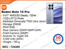 Redmi Note 14 Pro 5G 8GB, 256GB (Without Warranty)