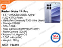 Redmi Note 14 Pro 5G 12GB, 256GB (Without Warranty)