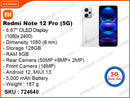 Redmi Note 12 Pro 5G 8GB, 128GB White (Without Warranty)