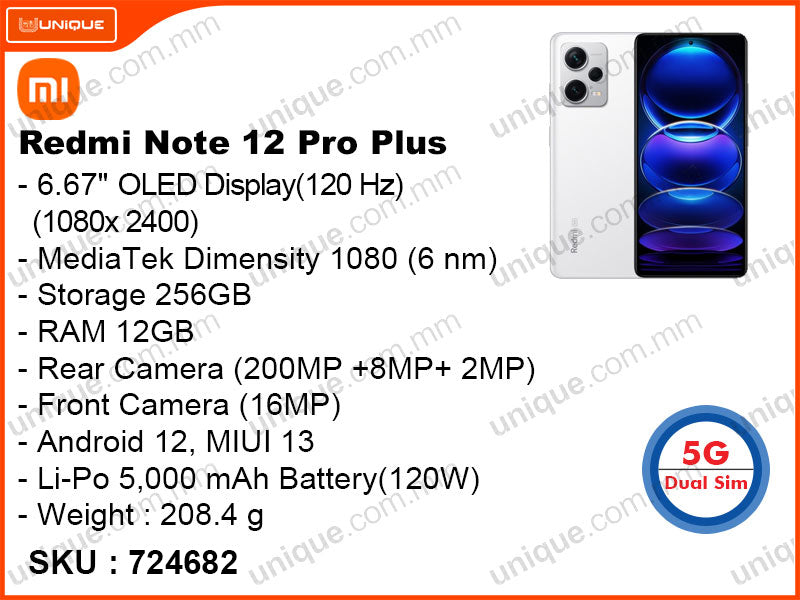 Redmi Note 12 Pro Plus 12GB, 256GB (Without Warranty)
