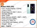 Redmi K60 5G 12GB, 512GB (Without Warranty)