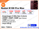 Redmi K100 Pro Max 5G 12GB, 256GB Red (06 Months Service Warranty)