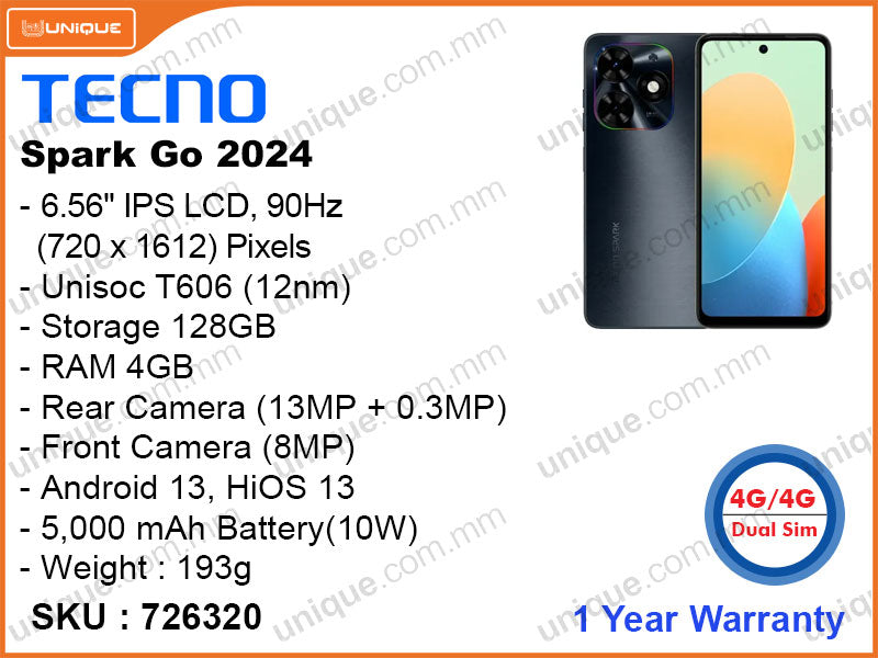 TECNO SPARK Go 2024 BG6 4GB, 128GB