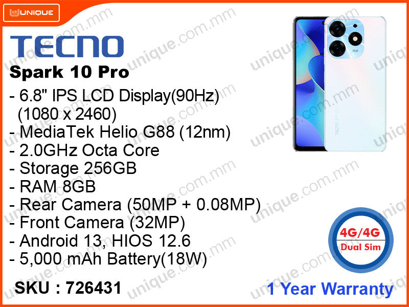 TECNO SPARK 10 Pro KI7 8GB, 256GB