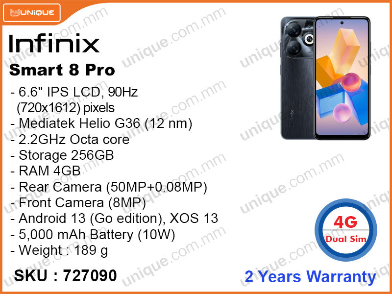 Infinix Smart 8 Pro 4GB, 256GB