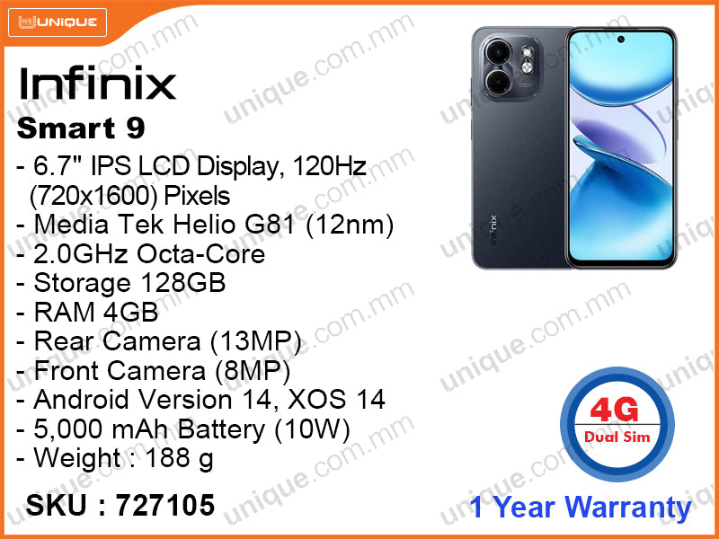 Infinix SMART 9 4GB, 128GB