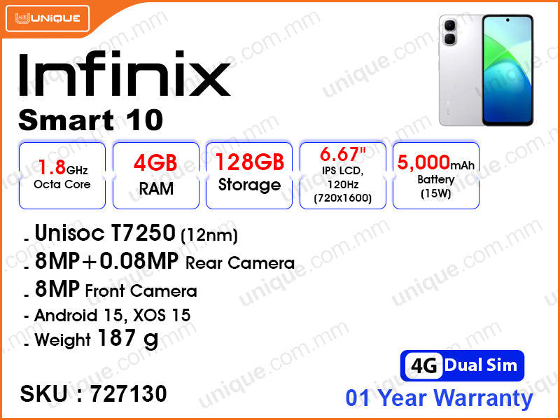 Infinix SMART 10 4GB, 128GB