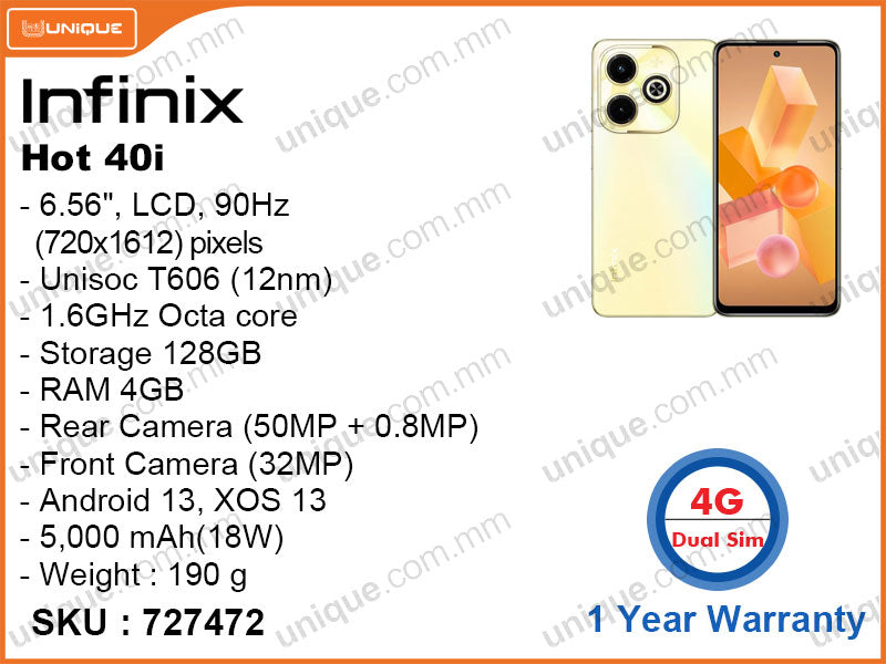 Infinix HOT 40i 4GB, 128GB