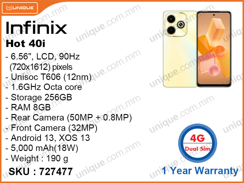 Infinix HOT 40i 8GB, 256GB