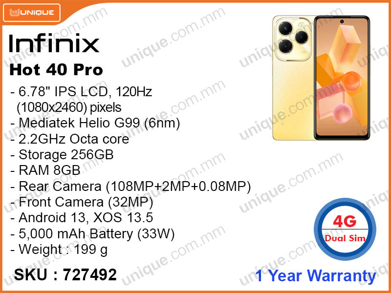 Infinix HOT 40 Pro 8GB, 256GB