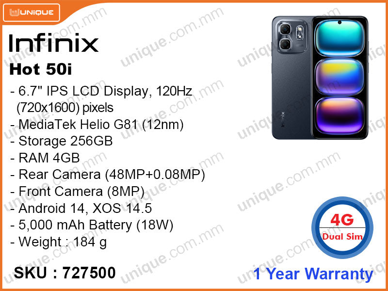 Infinix HOT 50i 4GB, 256GB