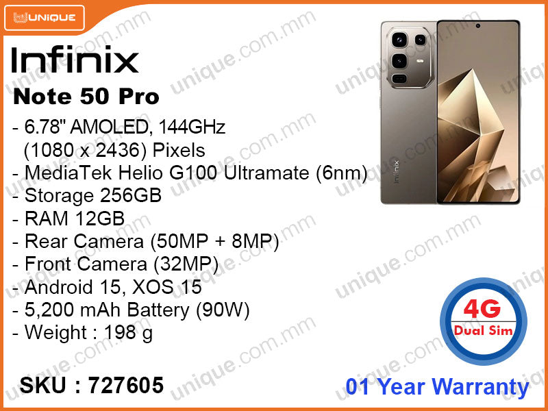 Infinix NOTE 50 Pro 12GB, 256GB – unique.com.mm