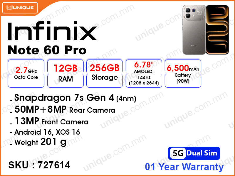 Note 60 Pro20 Infinix NOTE 60 Pro 5G 12GB, 256GB – unique.com.mm