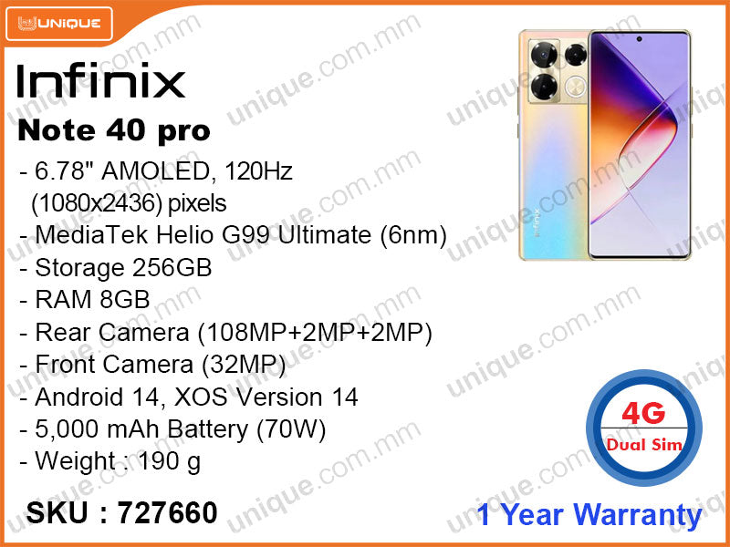 Infinix NOTE 40 Pro 8GB, 256GB