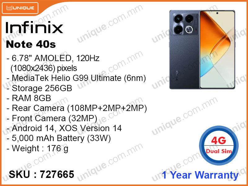 Infinix NOTE 40s 8GB, 256GB