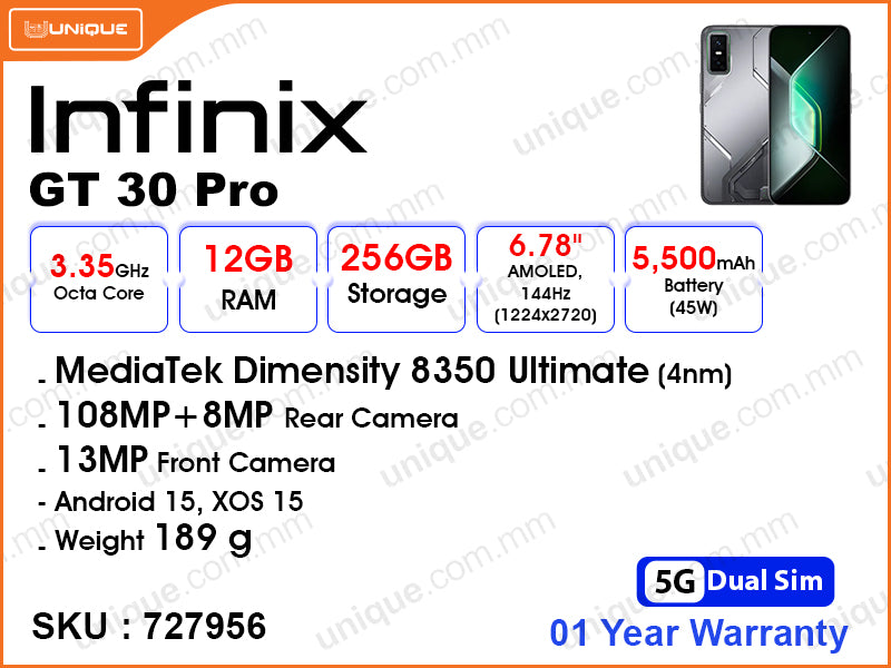 Infinix GT 30 Pro 5G 12GB, 256GB