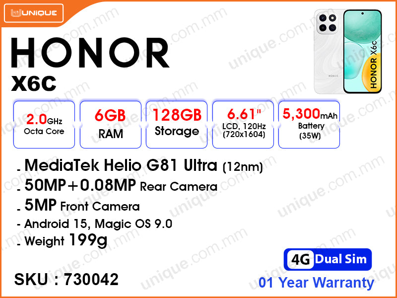 HONOR X6C 6GB, 128GB