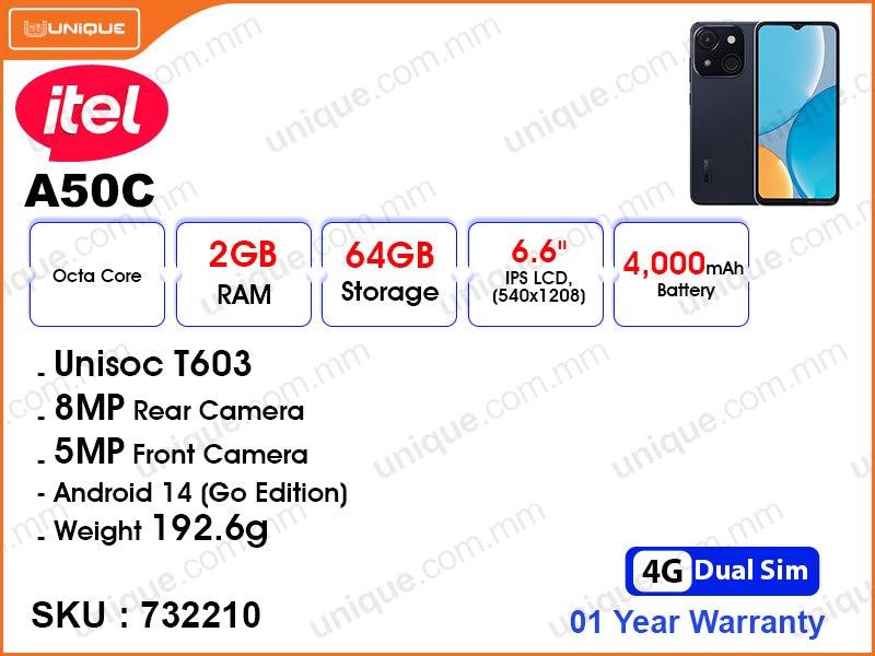 itel A50C A669L 2GB, 64GB
