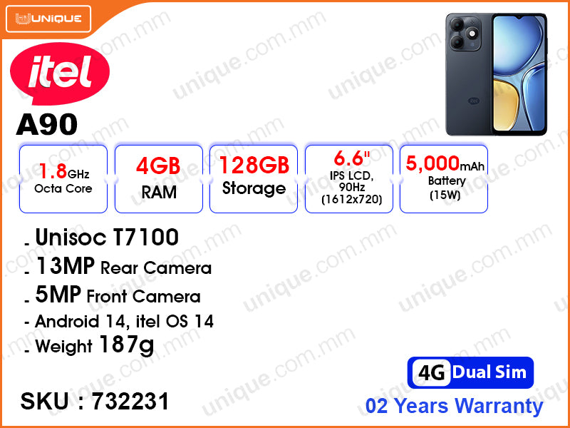 itel A90 A6610L 4GB, 128GB