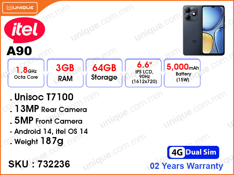 itel A90 A6610L 3GB, 64GB