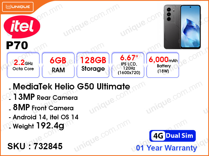itel P70 P673L 6GB, 128GB