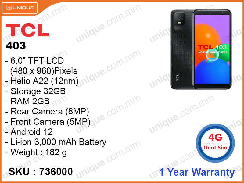 TCL 403 2GB, 32GB