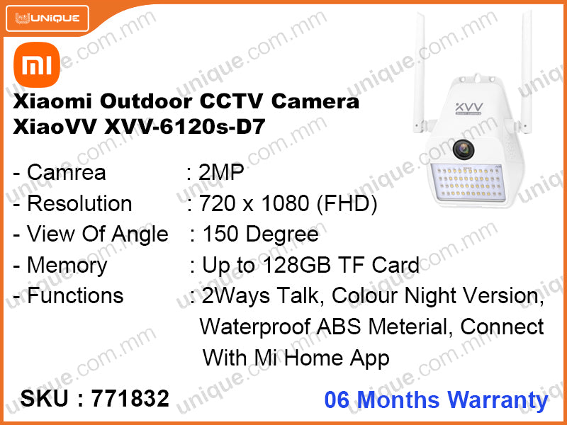 Xiaomi XVV-6120SD7 XiaoVV Outdoor IP CCTV Camera With Floodlight