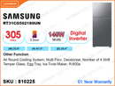 SAMSUNG RT31CG5021S9UN 2Door, Digital Inverter, All Around Cooling, 305L Refrigerator
