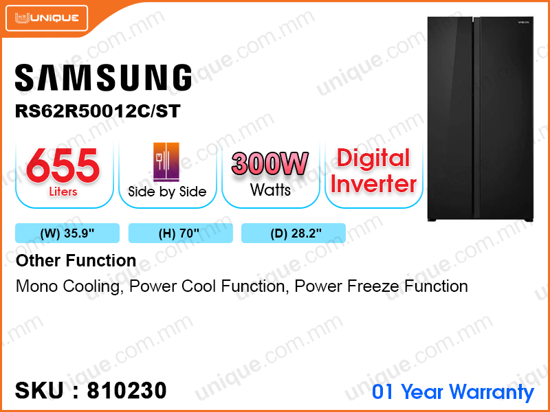 SAMSUNG RS62R50012C/ST Side By Side 2Door 655L Refrigerator