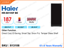 Haier HR-SD199F BE 1Door, 187L Refrigerator