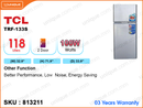 TCL Refrigerator TRF-133G/S, 2Door, 118L